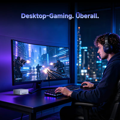 VZMORE AX9 Max Mini PC macht Desktop-Gaming überall möglich.
