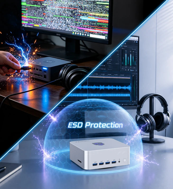VZMORE AX7 Max AI Mini-PC ESD Protection